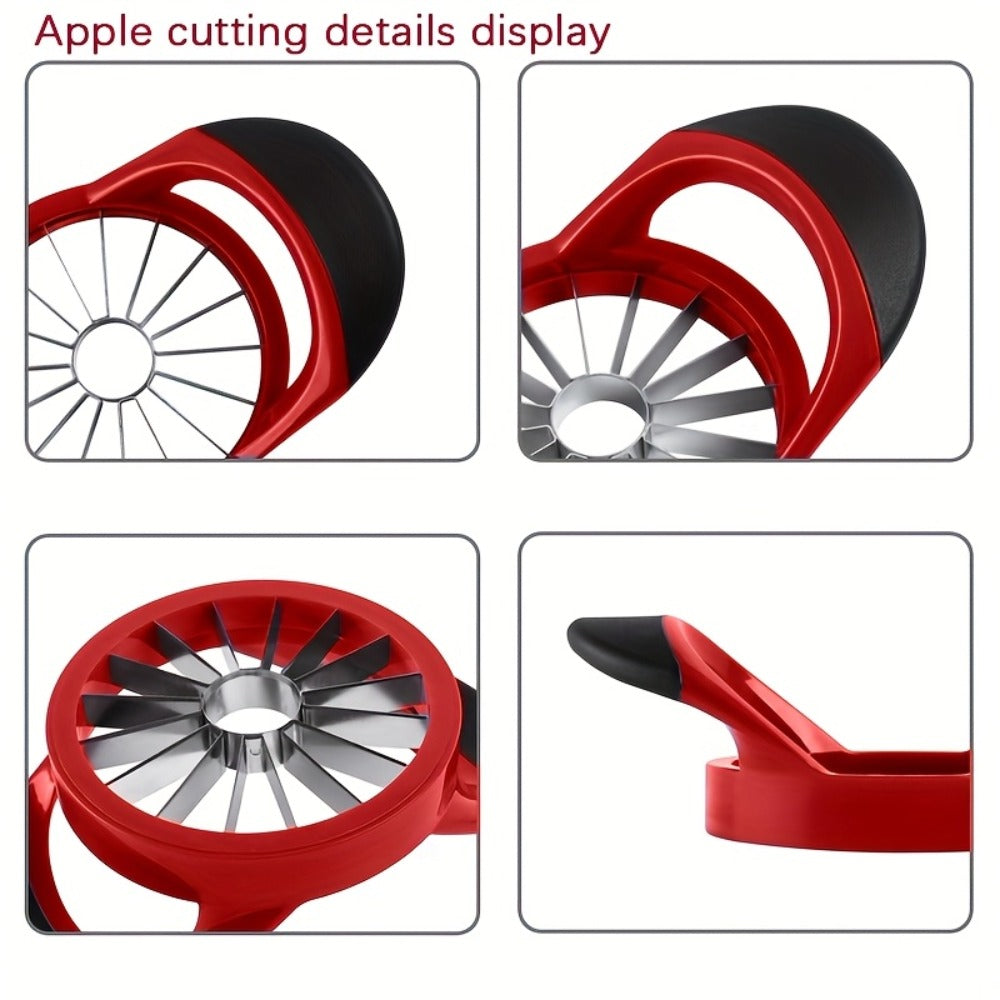 Apple Cutter Slicer 12-Blade Large Ultra-Sharp Stainless Steel, One-Press Core Remover Divides into 12 Pieces, Rust-Resistant Fruit Cutter for Apples Pears, Kitchen Gadget for Family & Meal Prep