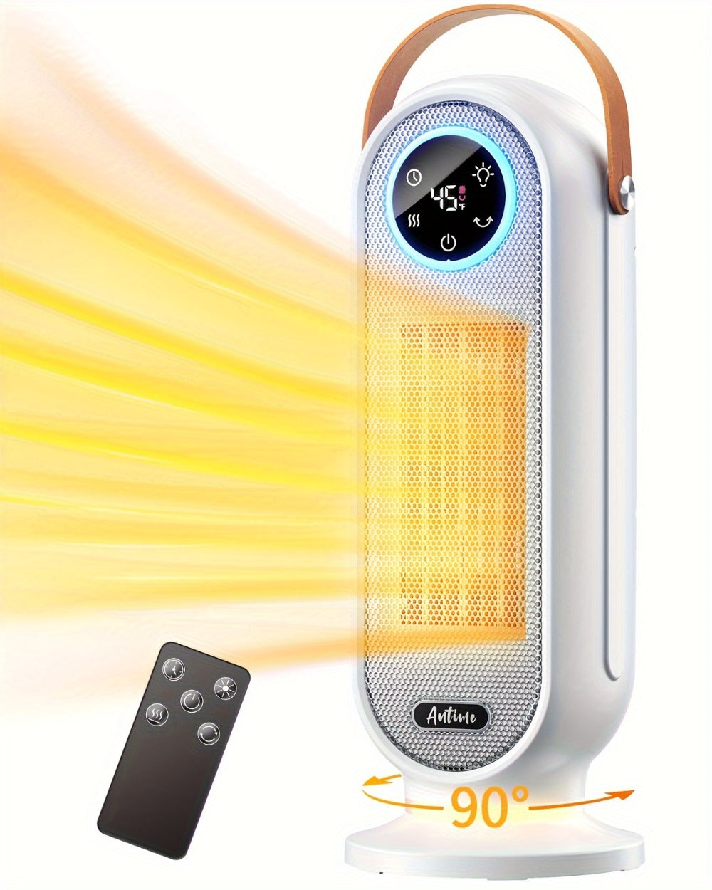 Space Heater 1500W with Remote Control & Digital Display ¨C Portable Electric Heater for Indoor Use, 90¡ã Oscillation, Overheat Protection, Ultra-Quiet Room Heater for Bedroom, Office & Home