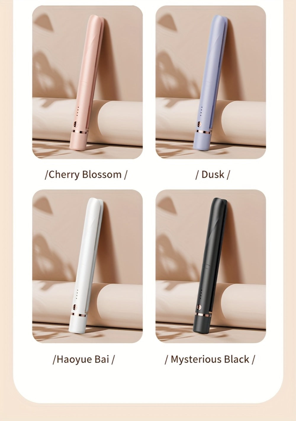 Wireless Hair Straightener and Curling Iron 2-in-1 Ceramic Cordless Hair Styler USB-C Rechargeable 3-Speed Adjustable Temperature Portable Travel Hair Tool Women Gift Pink White