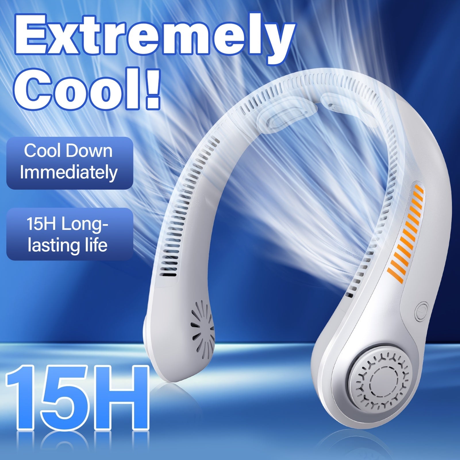 Bladeless Neck Fan USB Rechargeable | 5-Speed Quiet Portable Personal Cooling Fan for Office, Travel & Outdoor Use ¨C Hands-Free Wearable Design, Long Battery Life, Multiple Colors