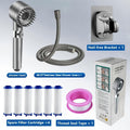 High Pressure Shower Head Set 4-Piece ¨C Turbine Spray Wall Mounted, 3-Stage Adjustable Mode, 6 Water Filters & 68¡± Hose, Skin-Friendly Bathroom Shower Upgrade Kit