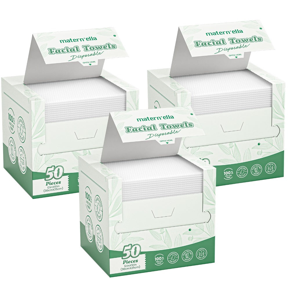 Disposable Face Towels Jumbo Ultra-Soft Extra Thick ¨C Highly Absorbent Dry Wet Dual-Use Facial Wipes for Makeup Removal, Facial Cleansing, Spa & Travel, All Skin Types, 50 / 100 / 150 Sheets per Pack