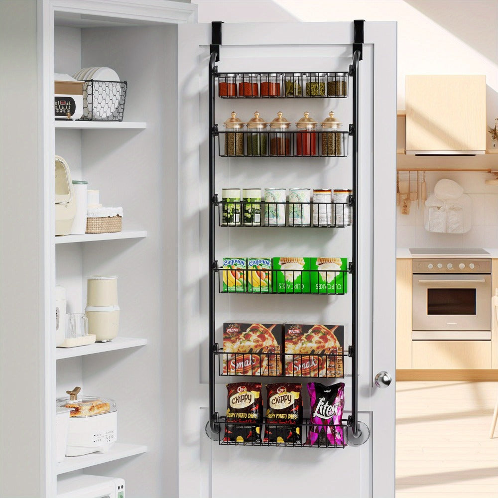 Over-the-Door Metal Organizer Rack 6 & 8 Tier ¨C Pantry Storage, Spice Rack, Kitchen Cabinet Organizer, Holds Up to 80 Lbs