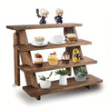 Cupcake Stand 4 Tier Rustic Wooden Dessert Tower Tool-Free Assembly for Birthday Baby Shower Wedding Halloween Christmas Party Display