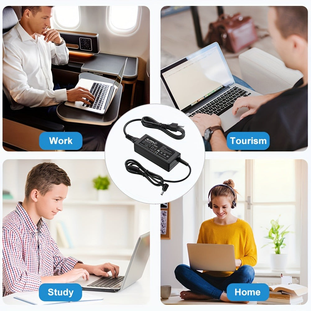 19V 3.42A 65W Universal Laptop Power Adapter - Compatible with HP, LG Monitor, Samsung TV, Acer, Chromebook, ASUS, JBL Speaker, AC 100-240V Input, 9 DC Tips Included, Short Circuit Protection