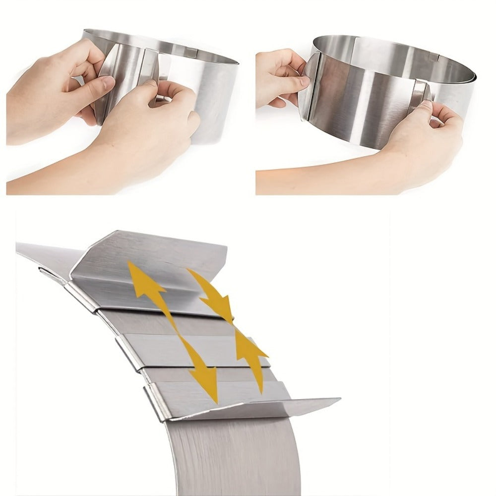 Adjustable Stainless Steel Cake Ring Mold 2-Pack, Retractable Round Mousse Cake Ring 6.3¡± to 11.8¡± Diameter, Heavy Duty Baking Ring for Mousse Cheesecake Layer Cake, Cake Decorating Tool