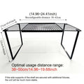 Expandable Cabinet Shelf Organizer, Heavy-Duty Metal Height-Adjustable Wardrobe Shelf Divider ¡ª Vertical Space-Saving Storage Rack for Kitchen, Closet, Pantry & Apartment | Black & White