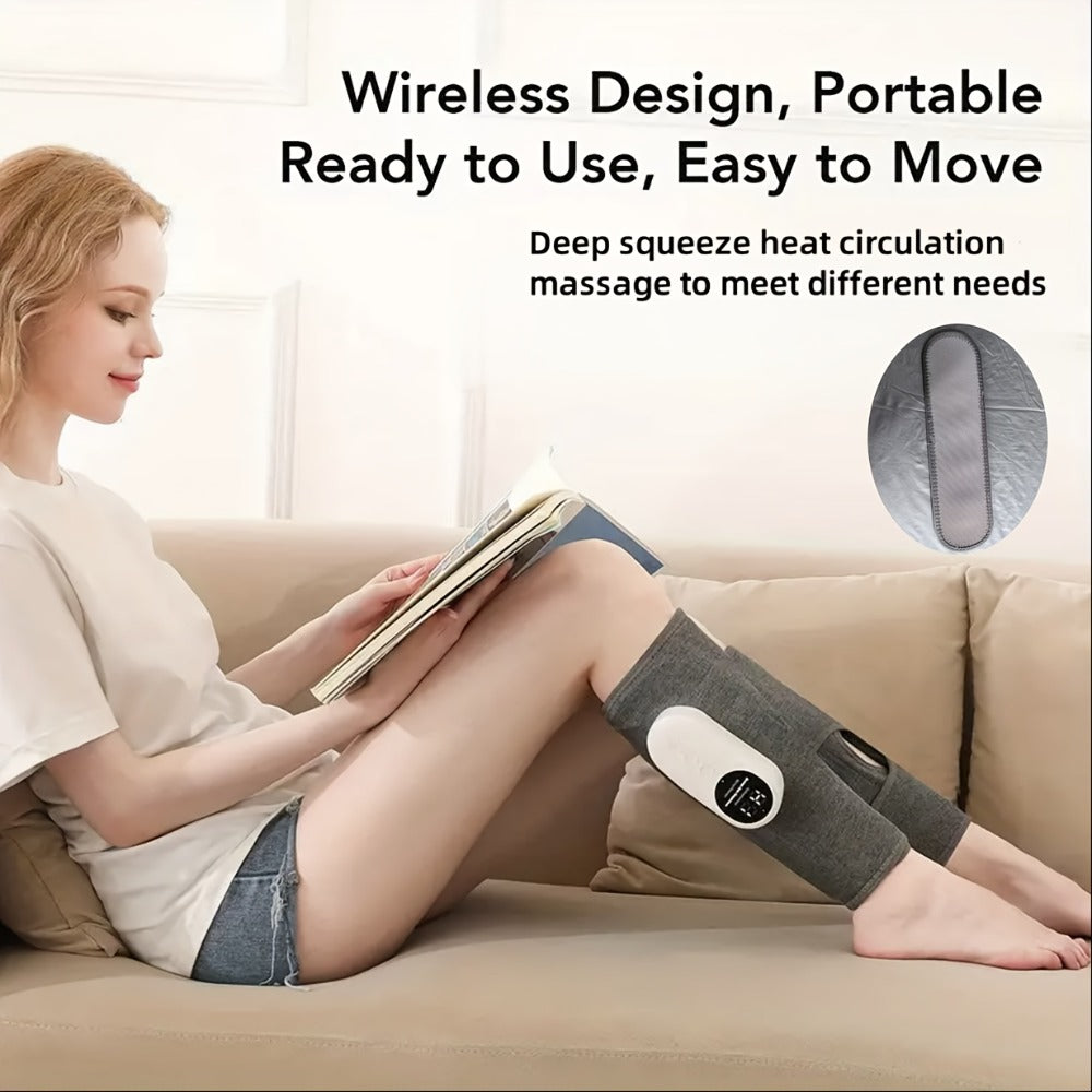 Air Compression Leg Massager ¨C Cordless Calf & Foot Massager with 3 Intensity Levels for Legs, Thighs, Knees & Feet | Circulation Booster, Holiday Gift for Women & Men
