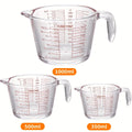 Glass Measuring Cups Set 1/3pcs Tempered Glass 11.83oz 16.91oz 33.81oz Transparent with Handle Dishwasher Microwave Freezer Oven Safe