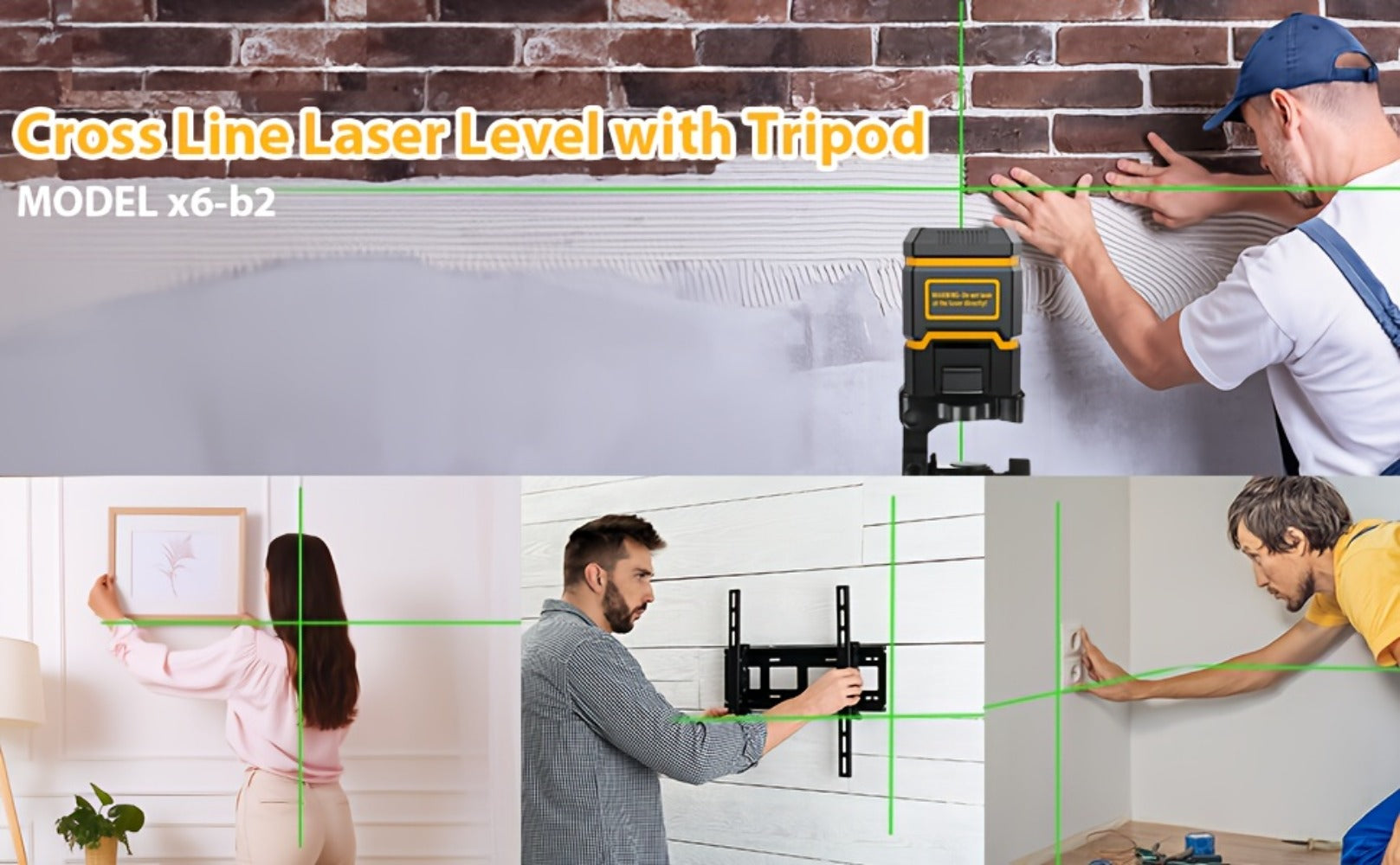 Green Laser Level Self-Leveling with Tripod ¨C Horizontal & Vertical Cross Line Laser for Construction, Tiling, Home Renovation & Interior Decoration