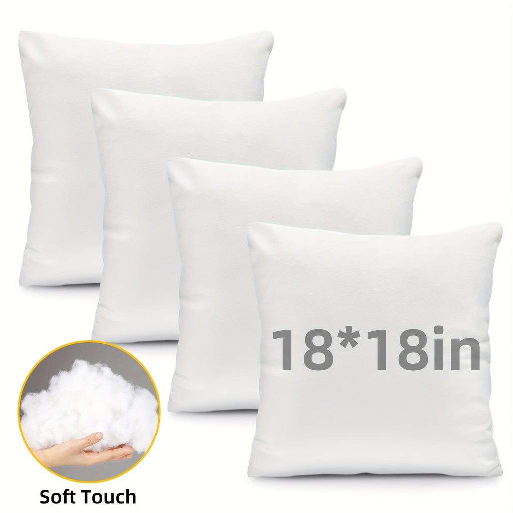Outdoor Pillow Inserts 4/6 Pack ¨C Soft Microfiber Fill, Waterproof & Fluffy Throw Pillow Inserts for Sofa Bed Couch, 12x20 18x18 20x20 Inch