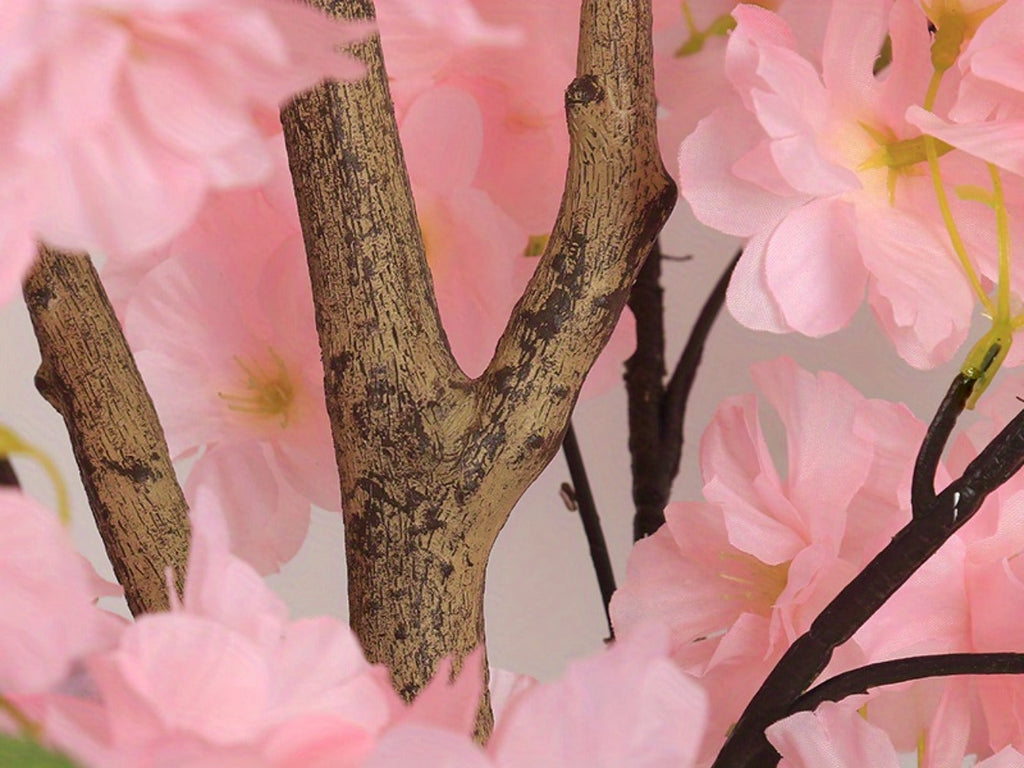 Artificial Cherry Blossom Tree 6ft Tall Faux Pink Silk Flower Tree with Moss Pot for Home Office Living Room Indoor Decor