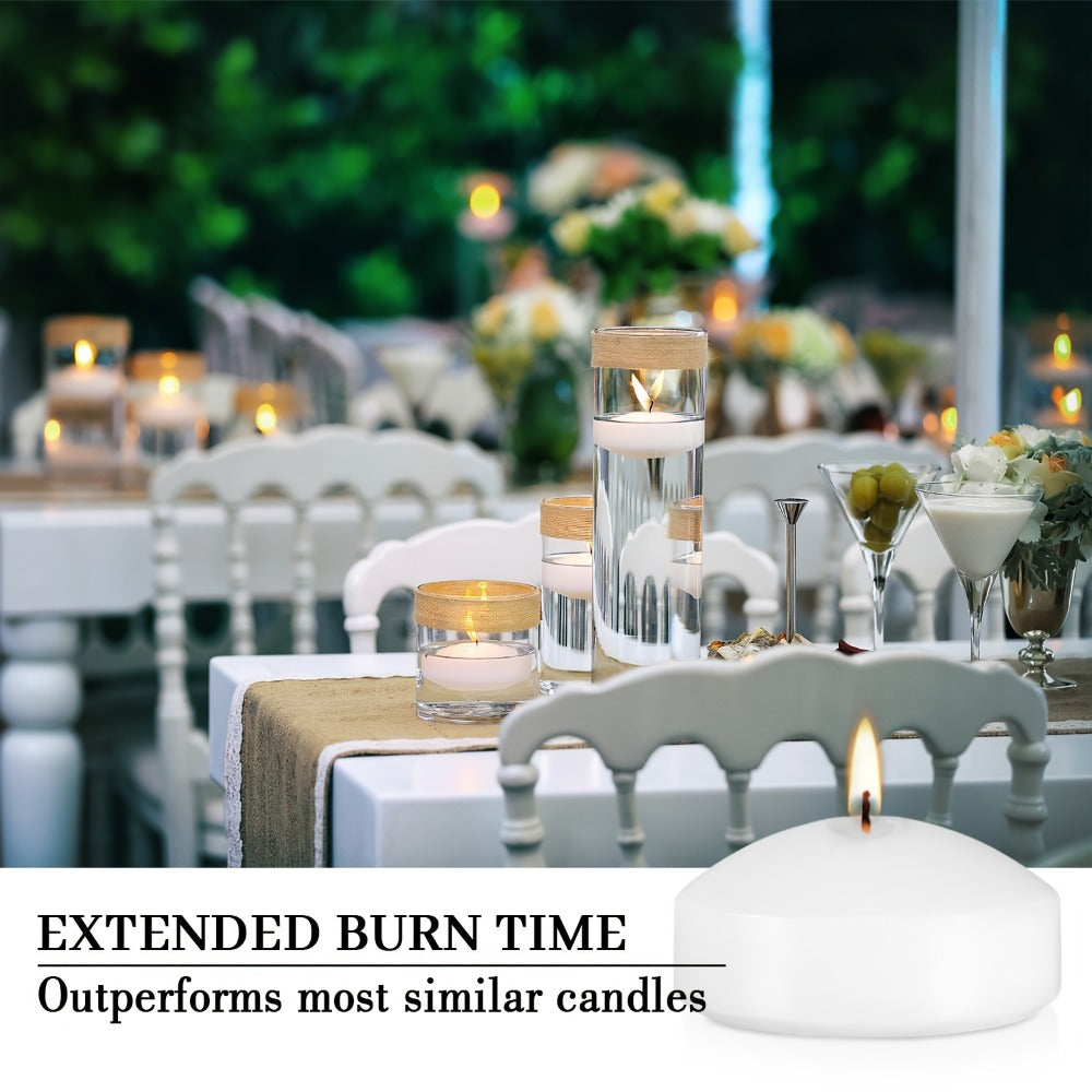 Floating Candles White 42 Pack Glitter Embellished Small Candle Set for Christmas Halloween Easter Thanksgiving Day of the Dead, Indoor Holiday Party Table Decoration Candles