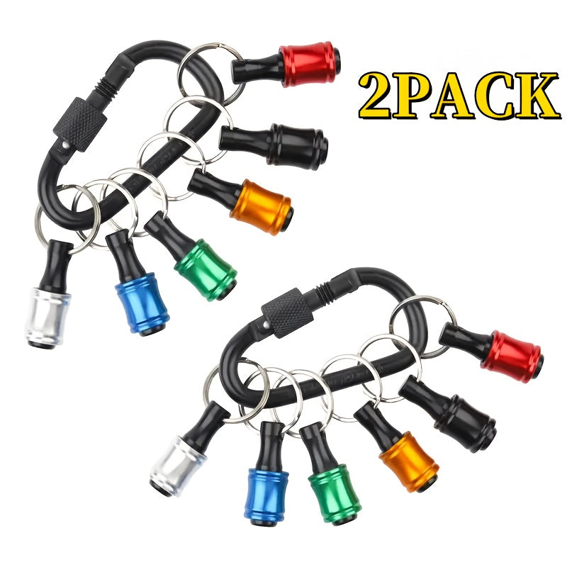 Magnetic Drill Bit Keychain Set Funny Novelty Trick Tool Gift for Men Dad Husband Him - Unlimited Retractable Magnetic Snap Gag Gift White Elephant Christmas Stocking Stuffer Cool EDC Gadget