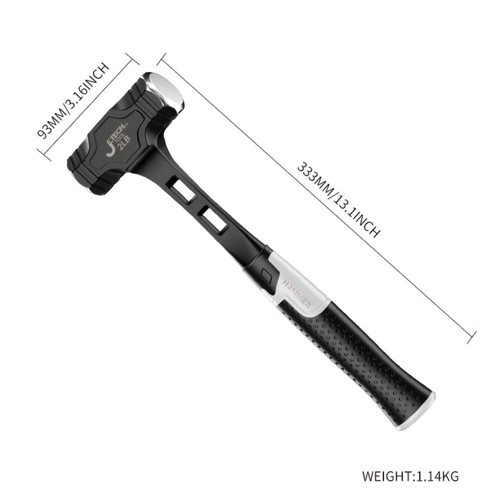 Octagonal Hammer High Carbon Steel Heavy Duty Sledge Hammer with Non-Slip Grip Handle, Rust-Proof Head for Demolition Construction Masonry Driving Stakes Outdoor Indoor Home Use (2/3/4 lb)