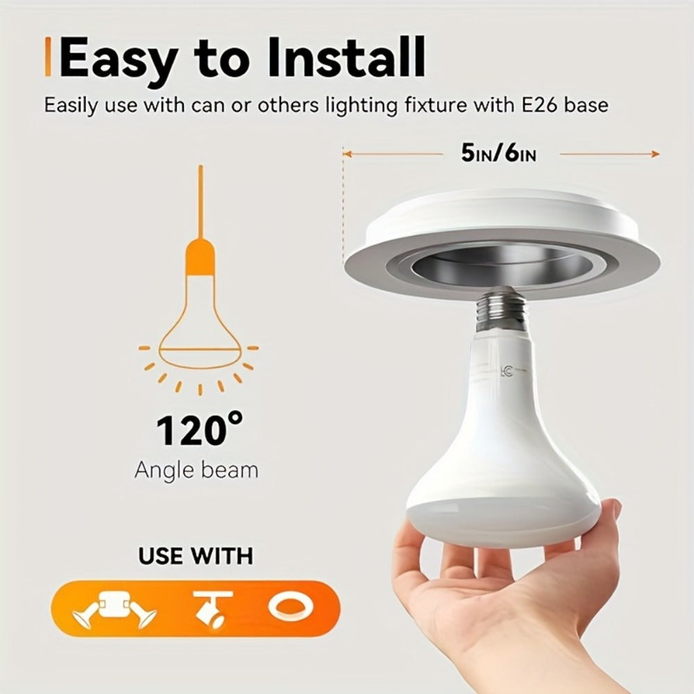 BR30 LED Flood Light Bulbs Dimmable 9W = 65W Equivalent 800 Lumens E26 Base CRI 80+ Recessed Light Bulbs for Ceiling Kitchen ¨C 2700K Soft White or 5000K Daylight ¨C Available in 6-Pack & 24-Pack
