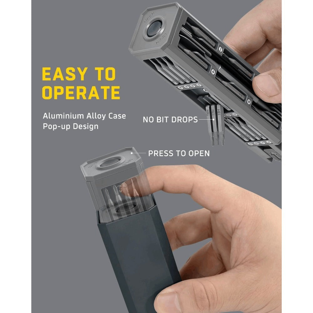 Precision Screwdriver Set 46-in-1, Magnetic Mini Professional Repair Tool Kit with CR-V Steel Phillips Slotted Torx Hex Y-Type Bits for Phone, Laptop, Watch, Game Console, Tablet & Electronics Repair
