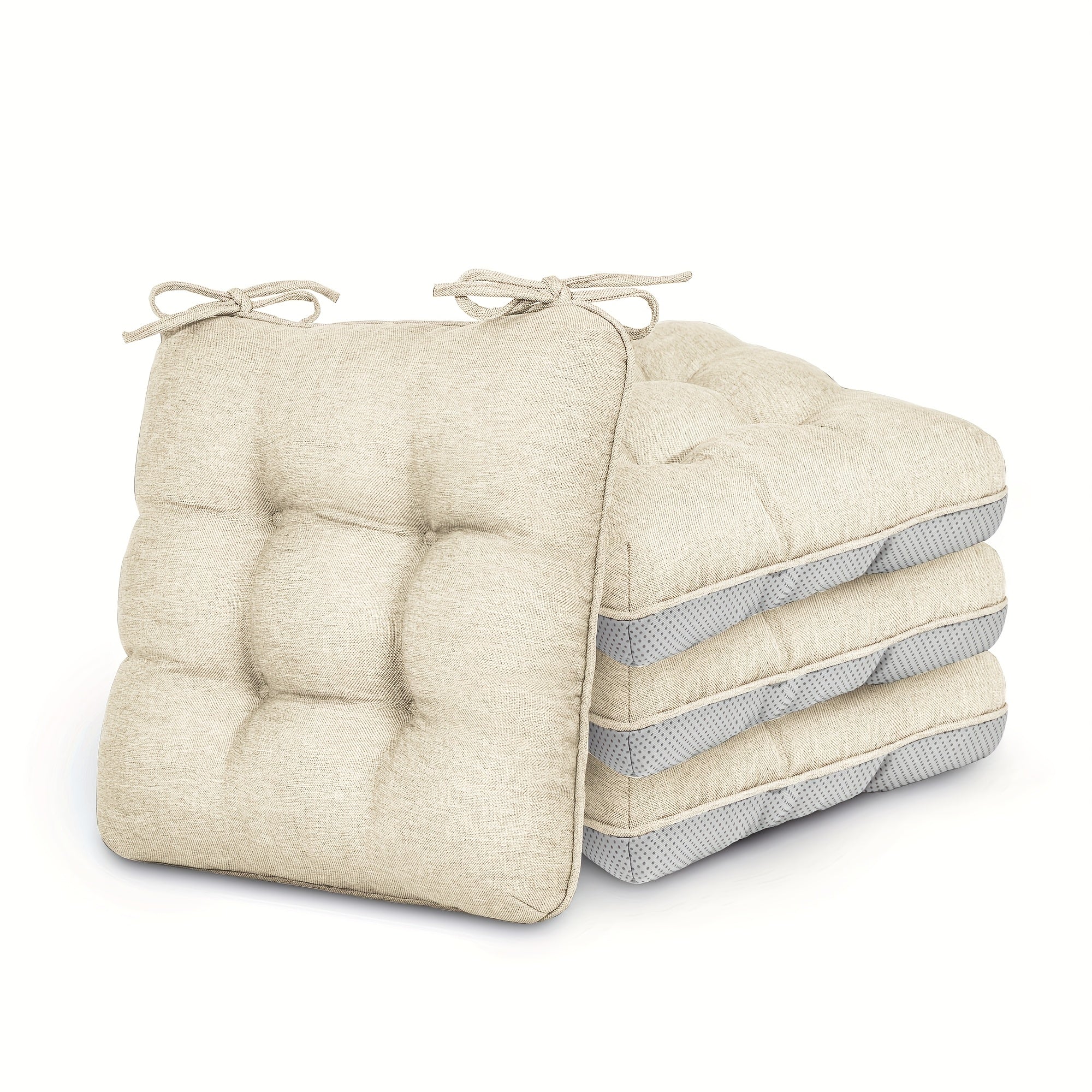 Memory Foam Chair Cushions 4/8 Pack, Non-Slip Seat Pads for Dining Chairs, Kitchen, Office & Patio ¨C Indoor Outdoor Chair Pads M/L Size