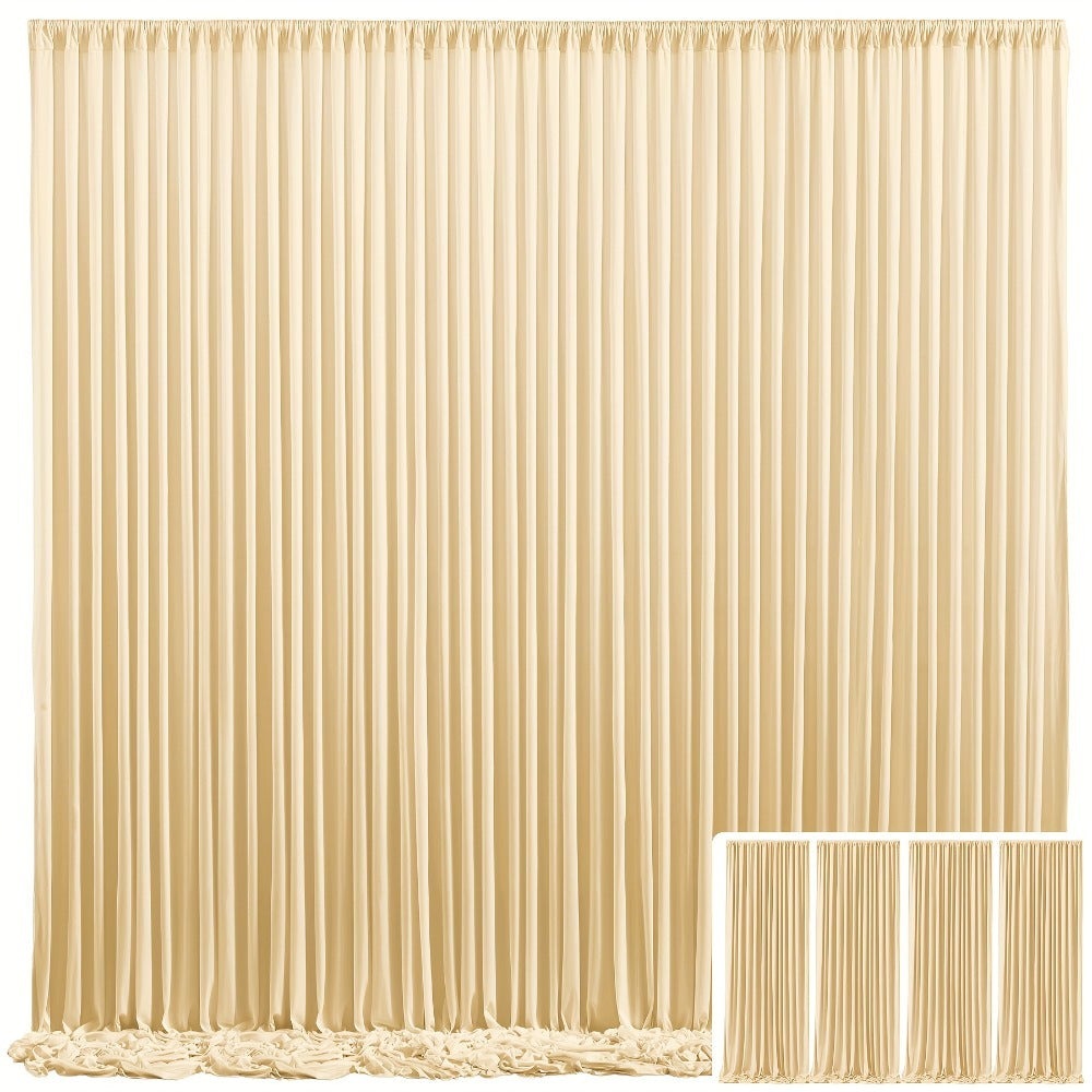Blackout Backdrop Curtain 4 Pack 5x10 Ft - Heavyweight Nonwoven, Wrinkle-Resistant, Smooth Hanging for Wedding Birthday Baby Shower Party Photography Background Decoration