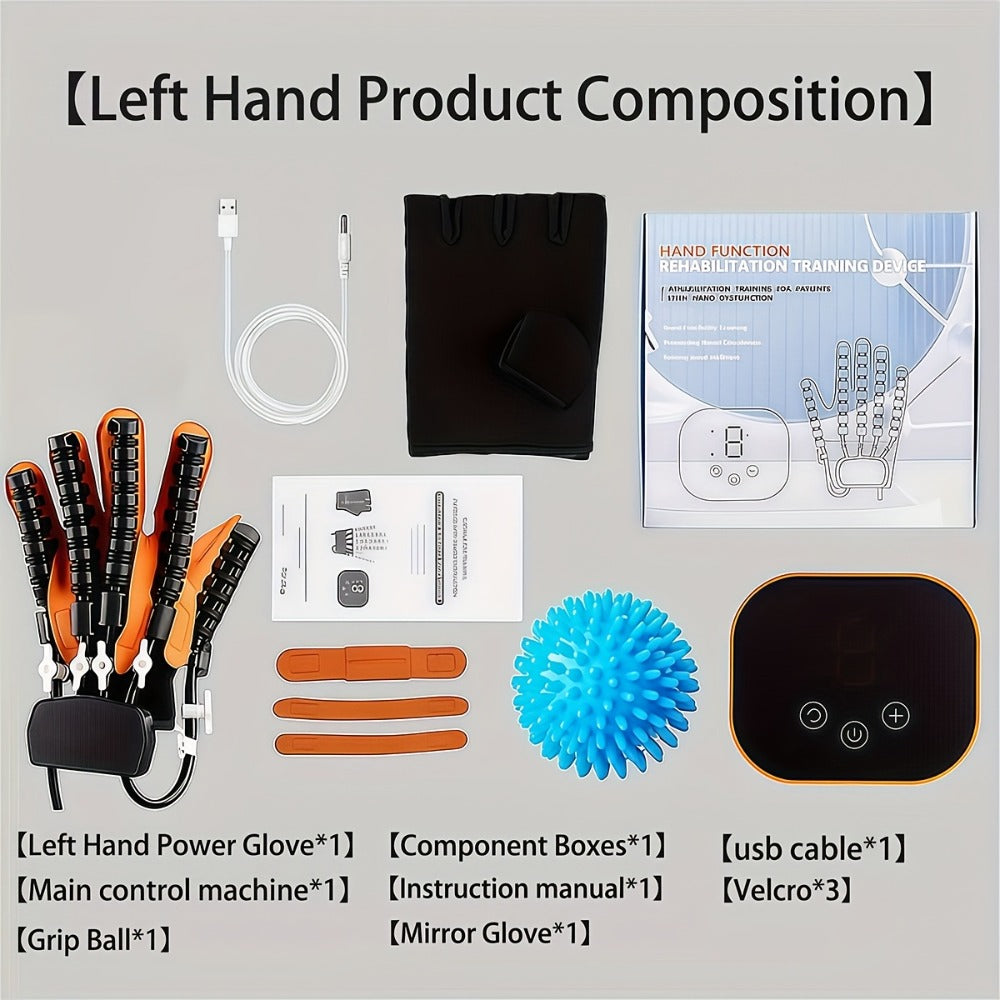 Rehabilitation Robot Gloves for Hand & Finger Training, Air Pressure Finger Exercise Device with LCD Touch Screen, Stroke Recovery & Finger Separation Rehab Glove for Elderly, Left or Right Hand M-XXL