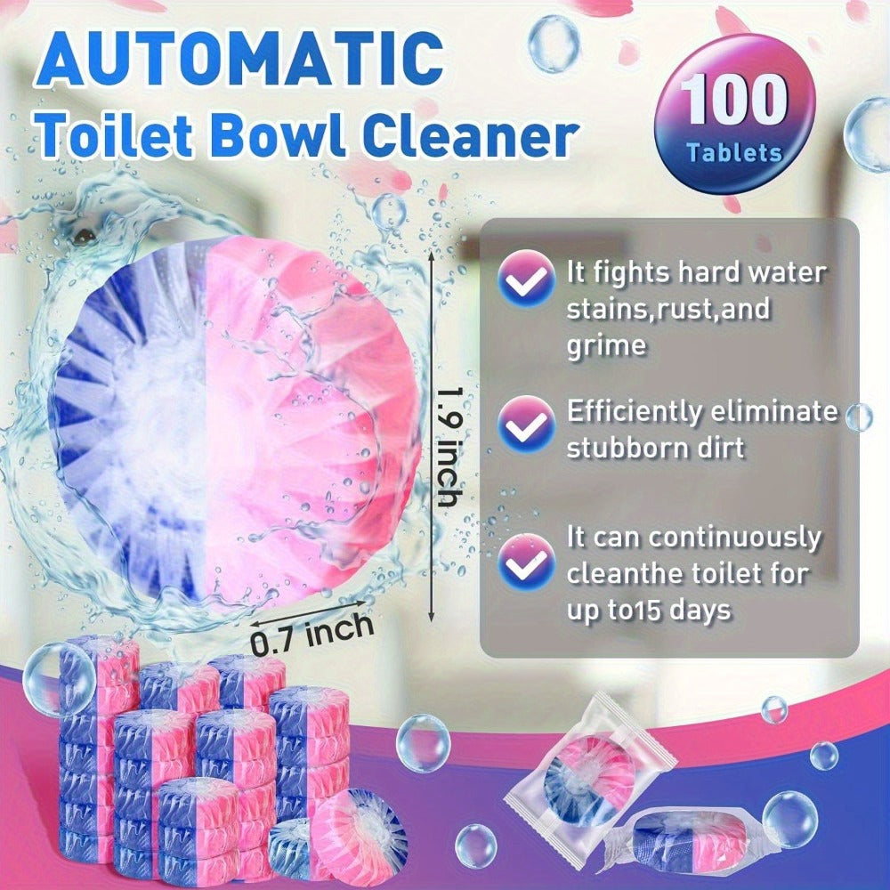 Toilet Bowl Cleaner Tablets 24 Pack, Automatic Toilet Tank Cleaning Tablets with Fresh Pine and Lemongrass Scent, Strong Detergent Bubbles for Bathroom Toilet Tank Cleaner Maintenance