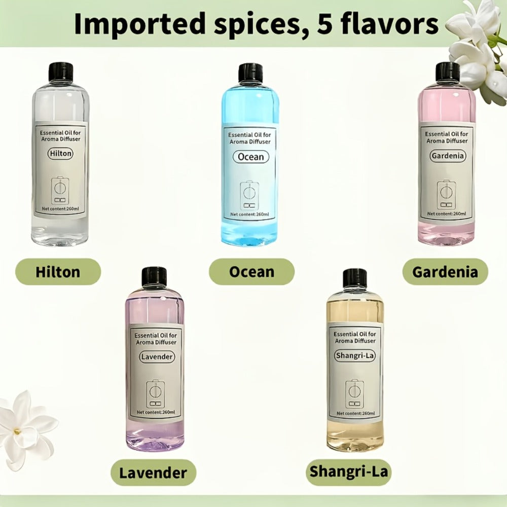 Large Capacity Essential Oil 8.79oz ¨C Premium Long-Lasting Floral Fragrance, Leak-Proof, Diffuser Compatible | Hilton, Shangri-La, Gardenia, Lavender, Ocean