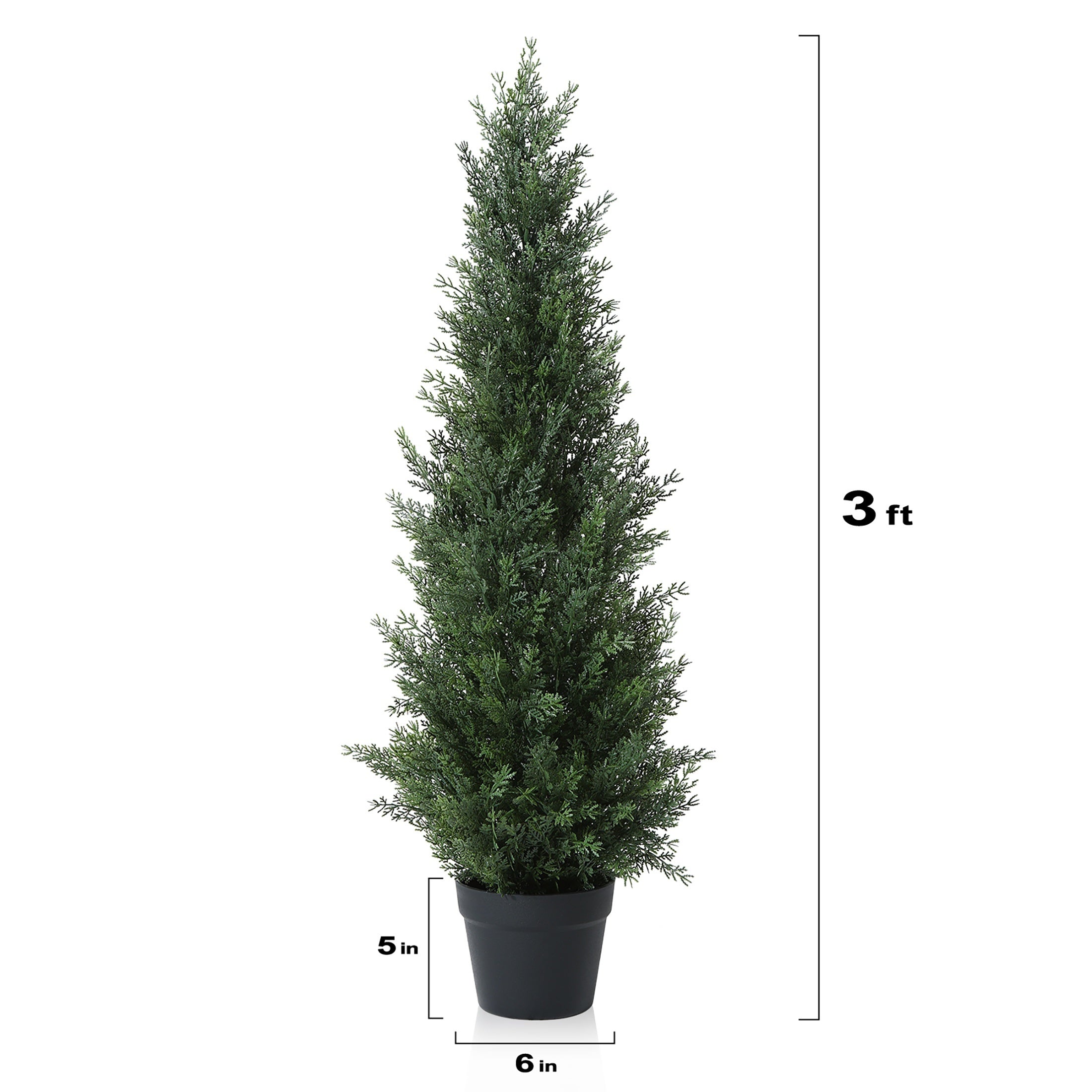 Artificial Topiary Cedar Tree Outdoor Indoor UV Resistant Fake Potted Plant Faux Pine Shrub Front Porch Patio Home Office Decor 3ft 4ft 5ft 1pc 2pcs