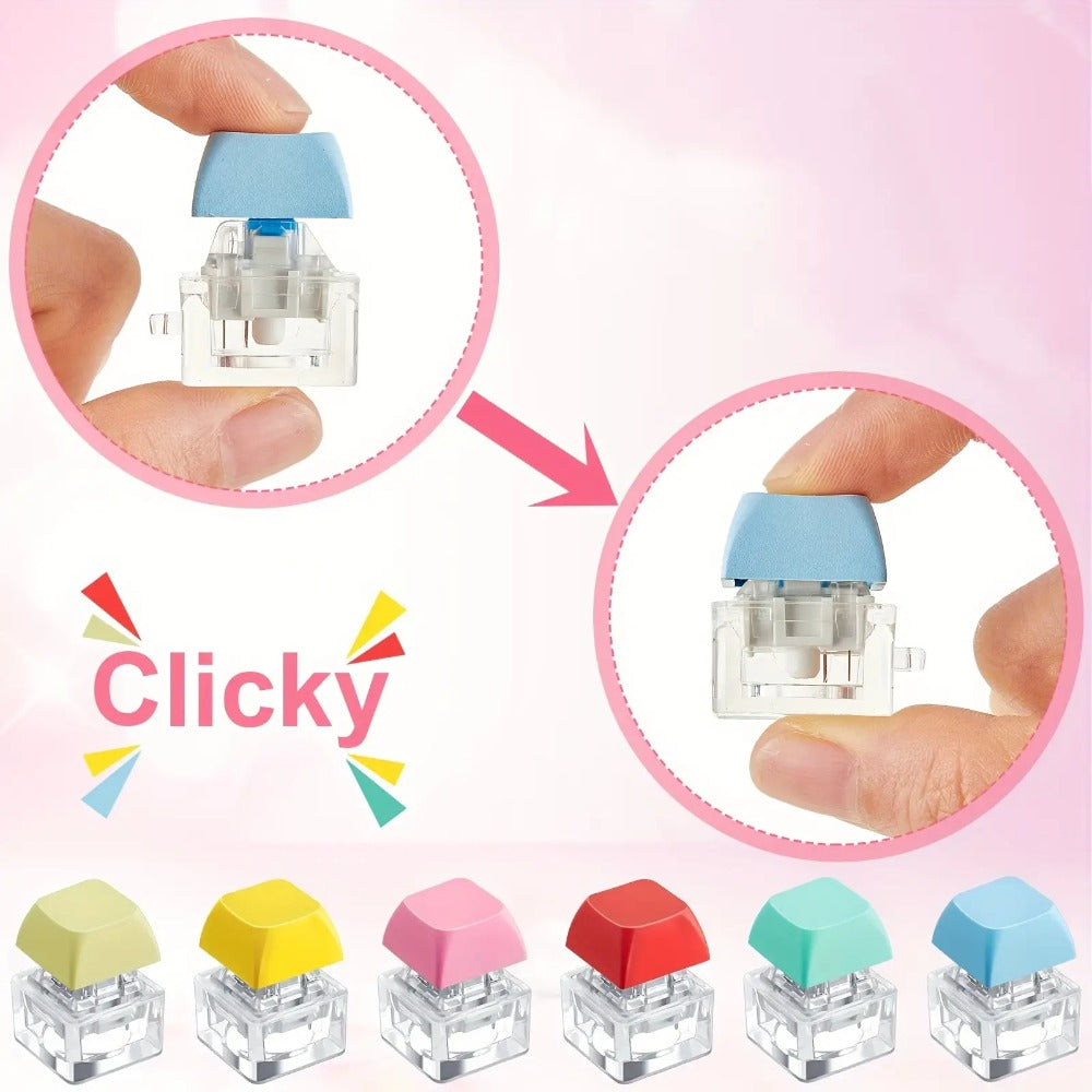 Keyboard Keycap Keychain 20pcs ¨C Anxiety Fidget Key Caps for Adults, Stress Relief Fingertip Toy, Mixed Color Party Favor Pack & Relaxation Gift Set
