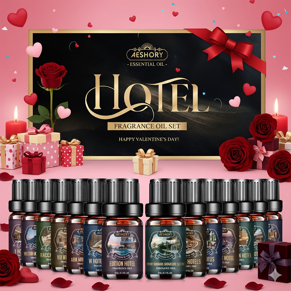 Essential Oil Diffuser Gift Set 14 Pcs ¨C Luxury Fragrance Oils for Diffuser, Candle Making & Aromatherapy | Hotel Collection Scents