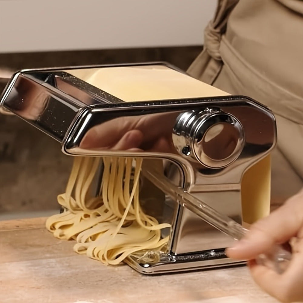 Pasta Maker Machine Manual 9 Adjustable Thickness Settings Stainless Steel Pasta & Noodle Cutter for Spaghetti Fettuccine Lasagna Dumpling Wrappers - Durable Hand Crank Kitchen Tool for Homemade Pasta