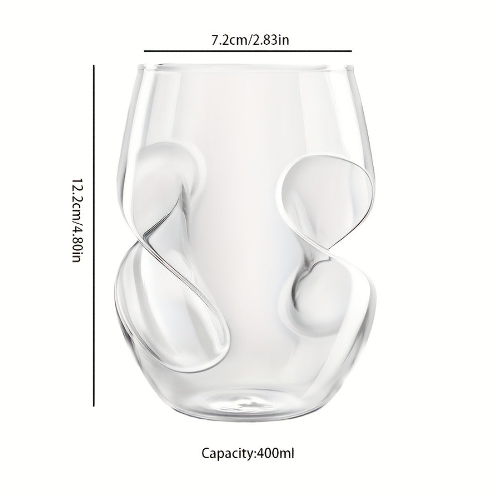 Geometric Twisted Cocktail Glasses 4 or 8 Pack ¨C 400ml Wide Mouth BPA-Free Borosilicate Glass ¨C Festive Drinkware for Whiskey, Beer & Tea ¨C Thanksgiving, Christmas, New Year & Oktoberfest