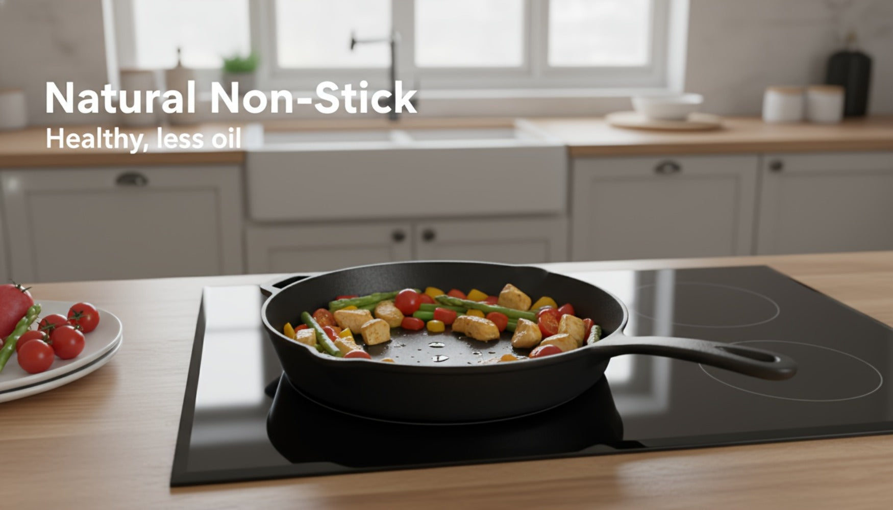 Cast Iron Cookware Set for Kitchen Camping BBQ - Non-Stick Skillet Dutch Pot Frying Pan Baking Tray Griddle Options, Oven Safe Stovetop Campfire Cookware for Home RV Holiday Cooking Multiple Set Choices