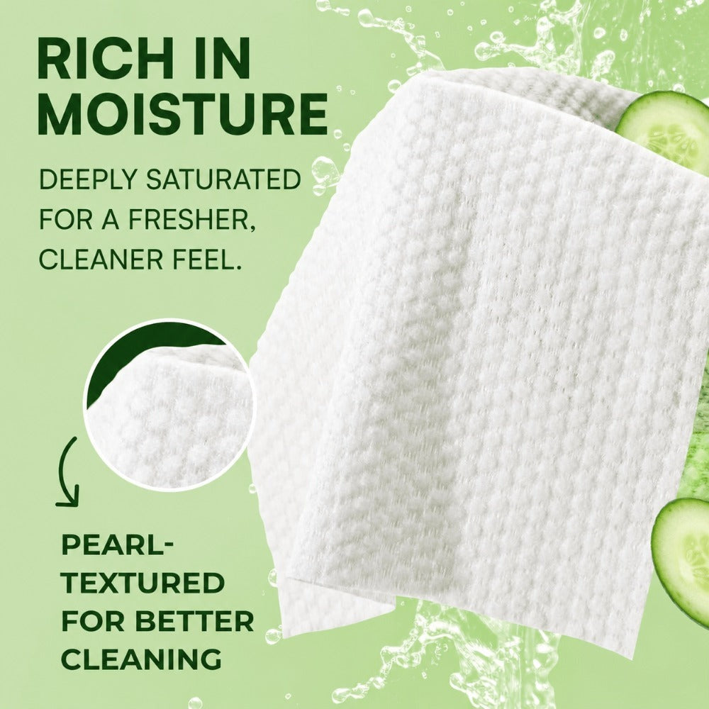 Extra Large Adult Wet Wipes 8x13 Inch 240ct 4 Packs of 60 Aloe Vitamin E Cucumber Scent Alcohol-Free Latex-Free Disposable Bathing Wipes for Elderly Incontinence Personal Care
