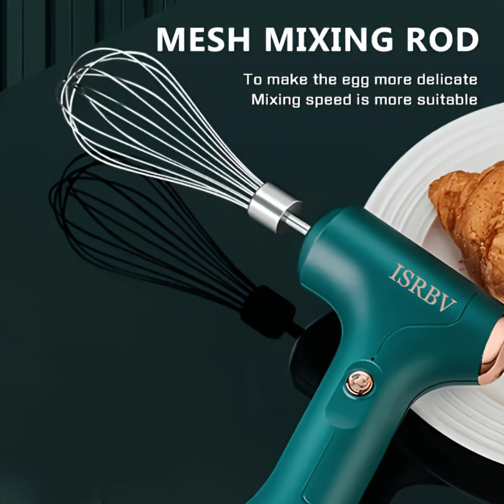 Wireless Electric Whisk Handheld Mixer - Rechargeable Cordless Egg Beater with Vertical Stand Design, Long Battery Life, Powerful Motor for Baking, Custard, Cream & Desserts, Kitchen Gift