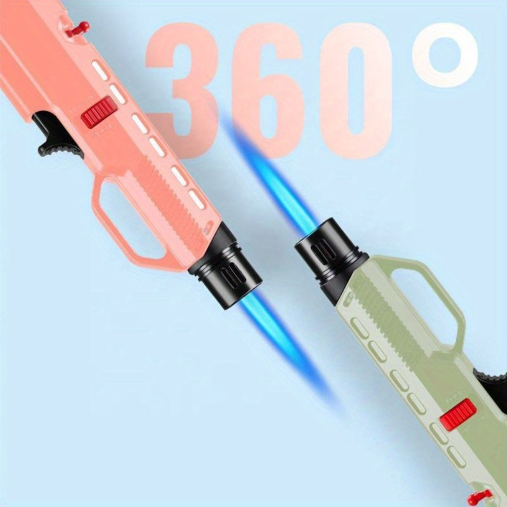 1300¡ã Outdoor Windproof Torch Lighter Blue Flame with Safety Lock & Non-Slip Grip - Refillable for Candles, BBQ, Fireplace & Camping | 2 Colors | Butane Not Included