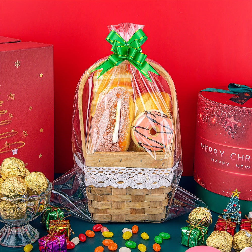 Cellophane Bags 50-Pack Large 18x30 Inch Transparent Gift Basket Wrap Bags ¨C Clear Cellophane Wrapping for Christmas, Holidays & Gift Packaging