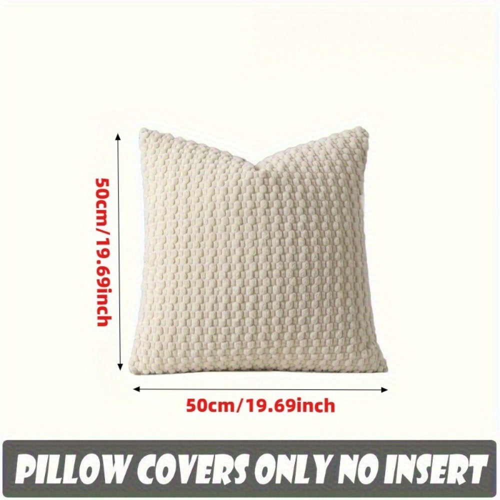 Boho Throw Pillow Covers 4 Pack Velvet Woven Cushion Covers Double-Sided Decorative Pillowcases for Sofa Couch Bed Chair 20x20 Inch Machine Washable