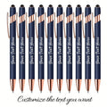 Personalized Metal Ballpoint Pens 10pcs Custom Engraved with Name or Logo - Smooth Black Ink, Elegant Business Gift Pens for Daily Office Use, Christmas, Thanksgiving, Halloween, Corporate Giveaways