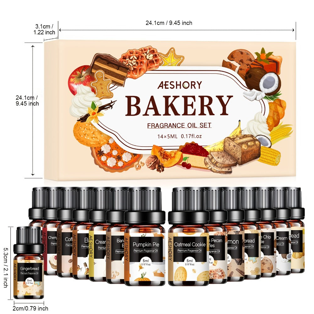 Essential Oil Gift Set 14pcs ¨C Bakery, Fruity & Floral Fragrance Oils for Diffuser & Candle Making | Valentine's Day, Birthday & Holiday Gift