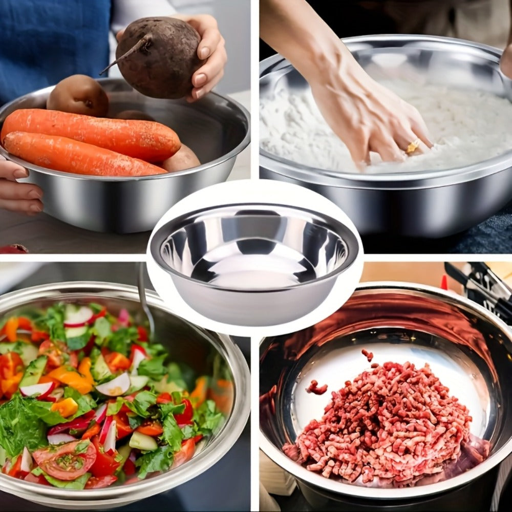 Large Stainless Steel Mixing Bowl | 304 Heavy-Duty Salad & Wash Basin, Hammer Finish, Non-Slip Base, Rounded Edges ¨C Kitchen, Laundry, Utility Sink, Commercial & Home Use