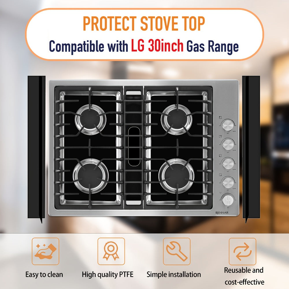 Gas Stove Burner Cover Mat Non-Stick Reusable Washable Stove Top Protector for LG 30-Inch Gas Stove ¨C Oil-Resistant High-Temp Safe, Trimmable 5-Hole Design, Keeps Stove Clean & Scratch-Free