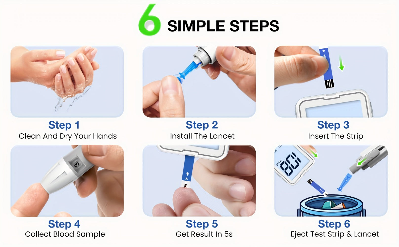 Blood Glucose Monitor Kit with 100 Test Strips & Lancets | Linksun Diabetes Testing Set | Large Display 448 Memory No Coding Glucometer