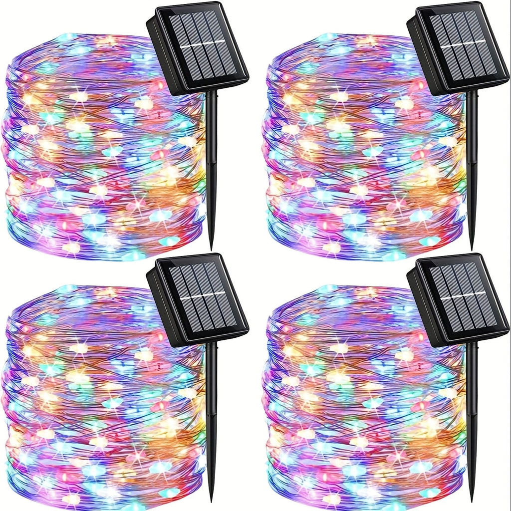Solar Fairy String Lights Outdoor ¨C 110 LED Copper Wire Solar Twinkle Lights with 8 Modes & Touch Control for Christmas Tree, Garden, Patio, Wedding & Party ¨C 2, 4 or 8 Pack