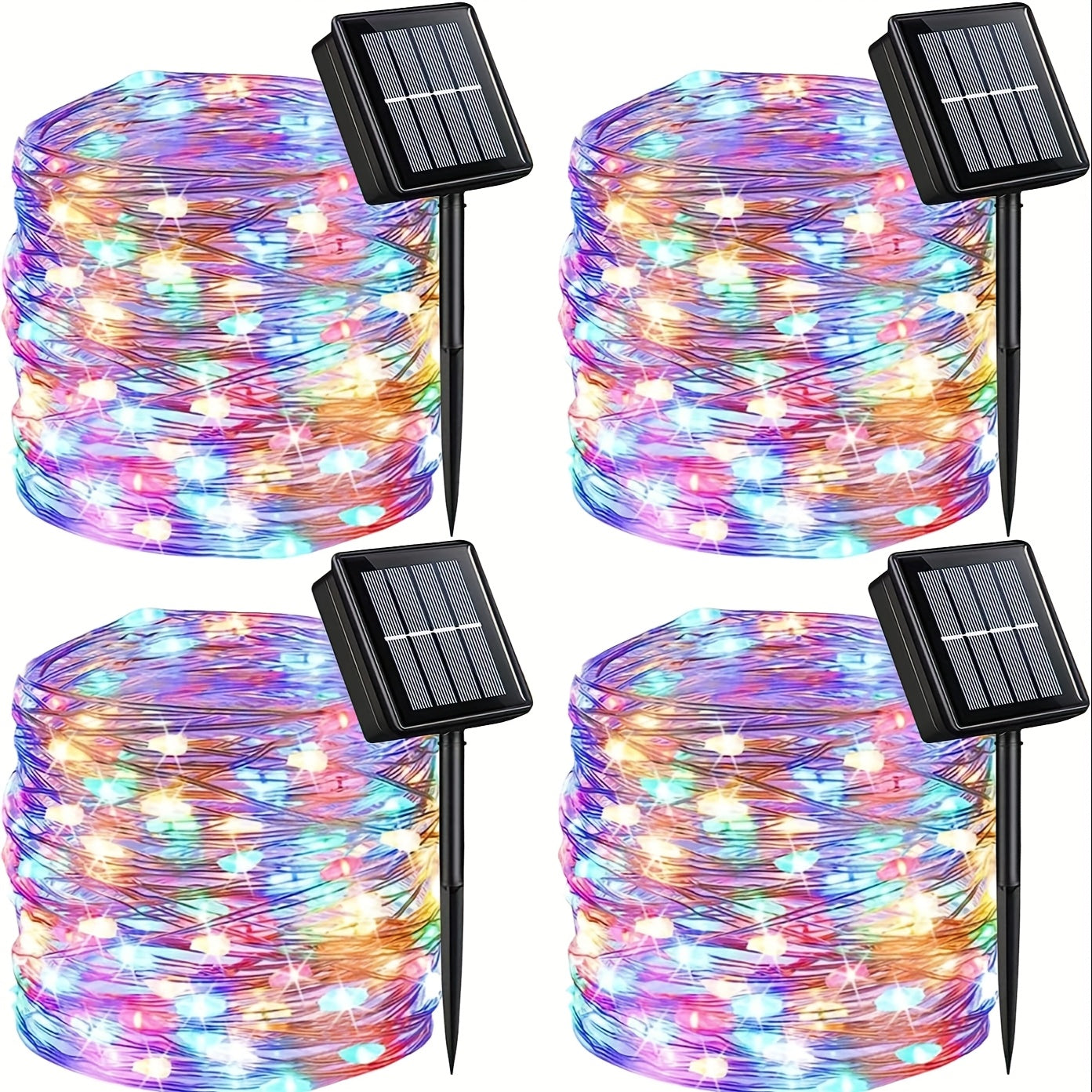 Solar Fairy String Lights Outdoor ¨C 110 LED Copper Wire Solar Twinkle Lights with 8 Modes & Touch Control for Christmas Tree, Garden, Patio, Wedding & Party ¨C 2, 4 or 8 Pack
