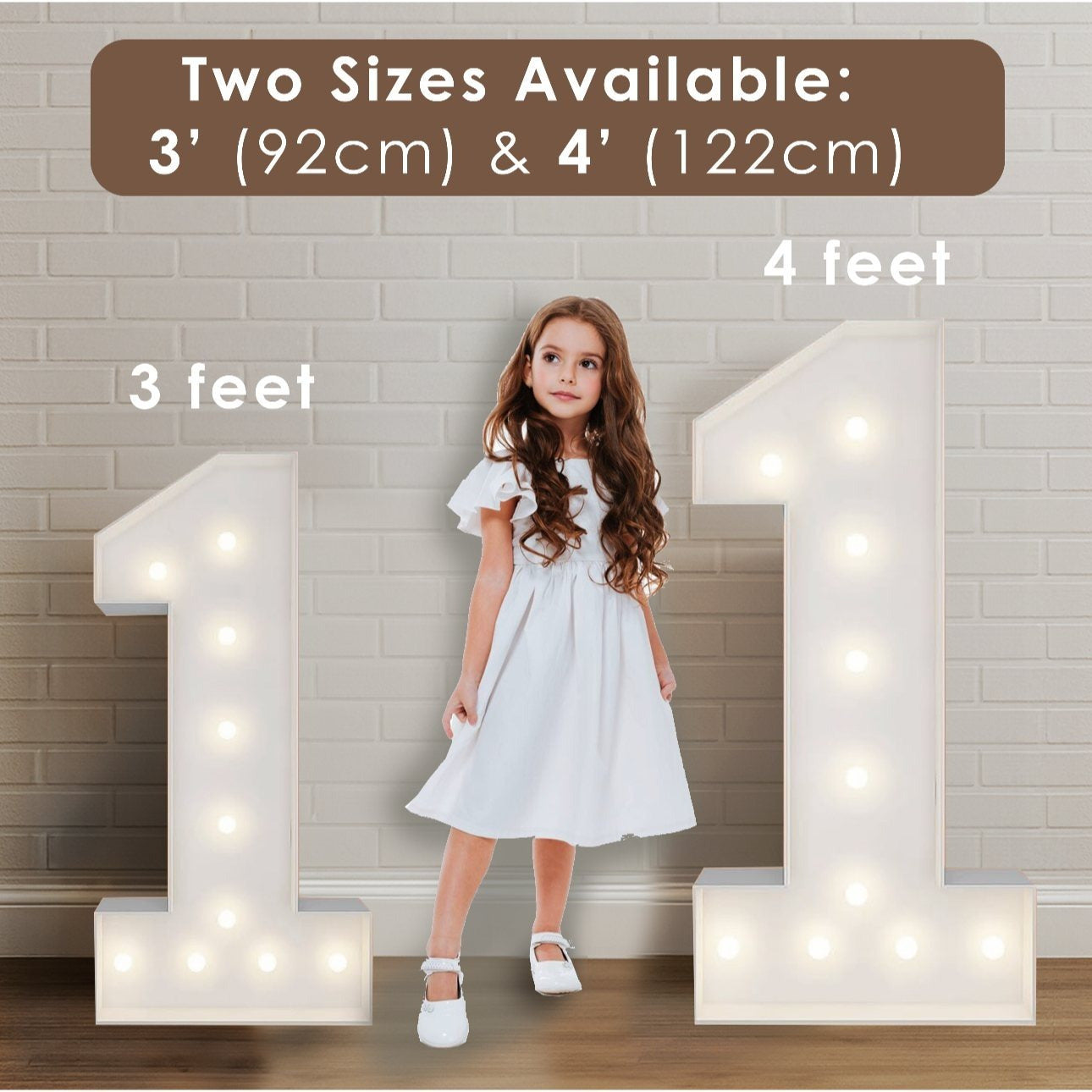 LED Marquee Numbers Balloon Frame Party Decoration 3FT 4FT Giant Pre-Cut Mosaic Number Lights