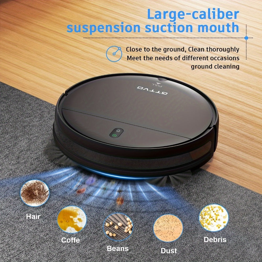 Robot Vacuum Cleaner 5000Pa 3-in-1 Sweep Vacuum Mop with Auto Charging App Voice Control Fixed-Point Cleaning Water Tank Dust Box Smart Home Floor Cleaner for Carpet Hard Floor Pet Hair