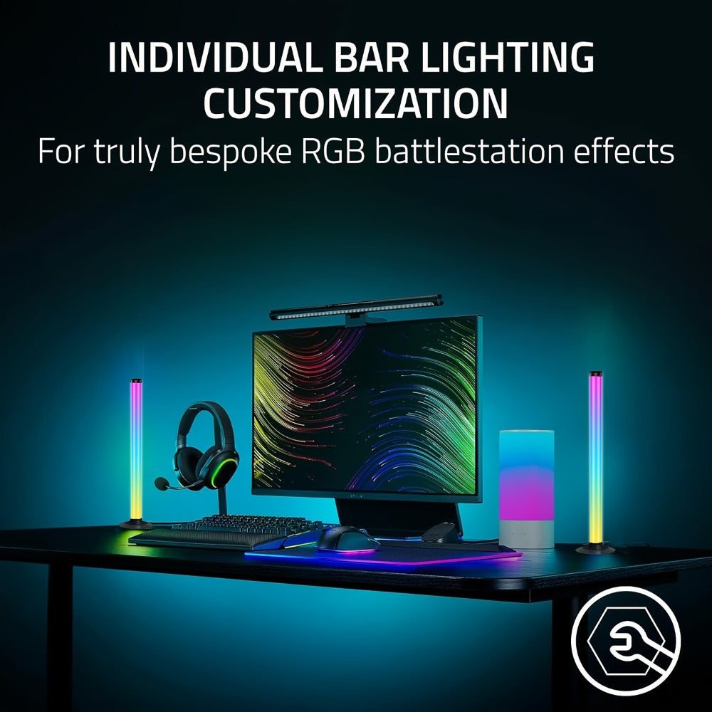 RGBIC LED Light Bar Music Sync RGB Ambient Lighting USB Powered 64+ Modes 16 Million Colors App Remote Control Desktop TV Backlight Mood Lamp Room Decor Night Light 2pcs