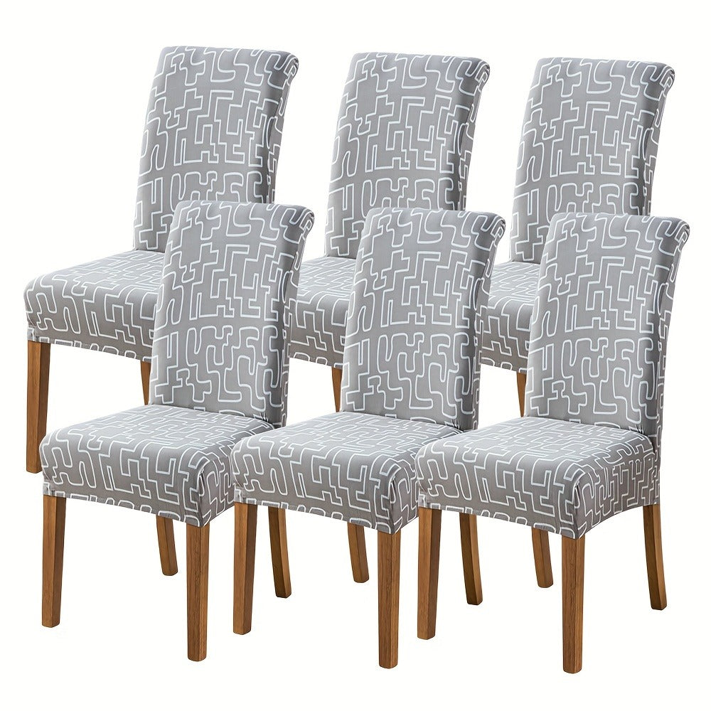 Dining Chair Covers Slipcovers Set of 4 or 6 - Spandex Stretch Milk Velvet Removable Washable Parsons Chair Protector | Anti-Slip Elastic Band | Multiple Prints | Kitchen Dining Room Hotel Ceremony