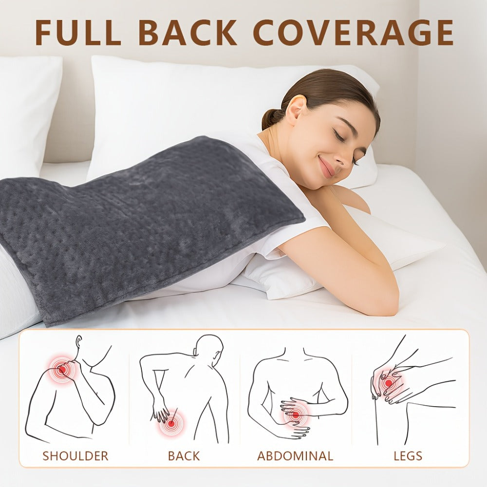 Heating Pad for Back & Neck Pain Relief ¨C Ultra Soft Flannel, Fast Heating, Dry & Moist Heat, Auto Shut-Off, Machine Washable (Small 12x15in / Standard 12x24in / Large 17x33in)