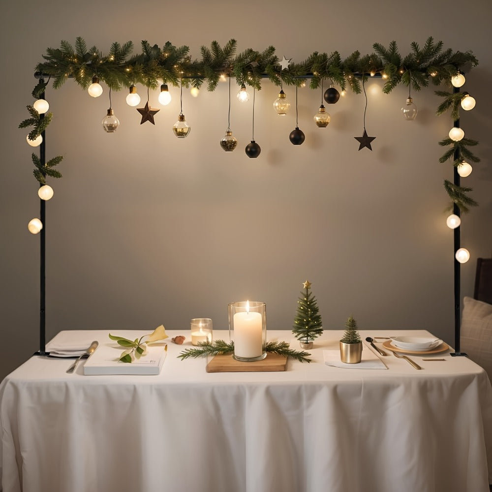 Metal Table Arch Stand Adjustable 6.8ft with Clamps | Black Flower Arch Bracket for Wedding Centerpiece Birthday Christmas Halloween Thanksgiving Easter Hanukkah Party Table Decorations